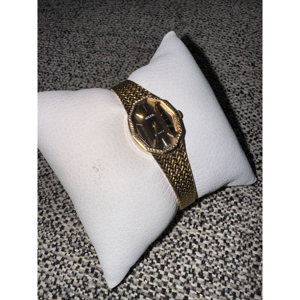 Vintage Solvil Et Titus Ladies Goldtone Watch Quartz Works New Battery